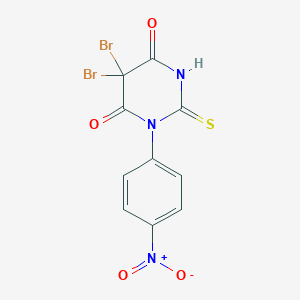 molecular formula C10H5Br2N3O4S B287867 5,5-dibromo-1-{4-nitrophenyl}-2-thioxodihydro-4,6(1H,5H)-pyrimidinedione 
