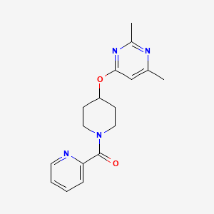 molecular formula C17H20N4O2 B2878673 (4-((2,6-Dimethylpyrimidin-4-yl)oxy)piperidin-1-yl)(pyridin-2-yl)methanone CAS No. 2034472-78-9