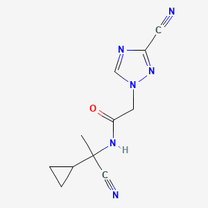 molecular formula C11H12N6O B2878674 N-(1-cyano-1-cyclopropylethyl)-2-(3-cyano-1H-1,2,4-triazol-1-yl)acetamide CAS No. 1240951-44-3