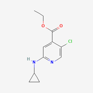 molecular formula C11H13ClN2O2 B2878675 Ethyl 5-chloro-2-(cyclopropylamino)pyridine-4-carboxylate CAS No. 1871268-12-0