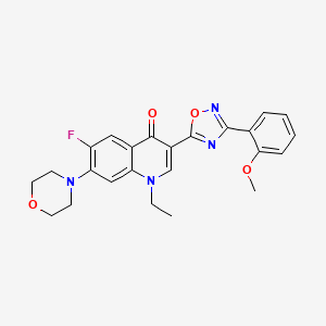 molecular formula C24H23FN4O4 B2878686 1-ethyl-6-fluoro-3-(3-(2-methoxyphenyl)-1,2,4-oxadiazol-5-yl)-7-morpholinoquinolin-4(1H)-one CAS No. 1111026-51-7