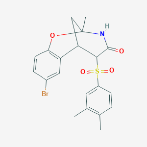 molecular formula C20H20BrNO4S B2878688 8-溴-5-((3,4-二甲苯基)磺酰基)-2-甲基-5,6-二氢-2H-2,6-甲苯并苯并[g][1,3]恶唑辛-4(3H)-酮 CAS No. 1052609-66-1