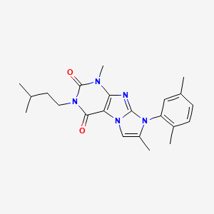 molecular formula C22H27N5O2 B2878691 6-(2,5-二甲苯基)-4,7-二甲基-2-(3-甲基丁基)嘌呤[7,8-a]咪唑-1,3-二酮 CAS No. 904371-91-1