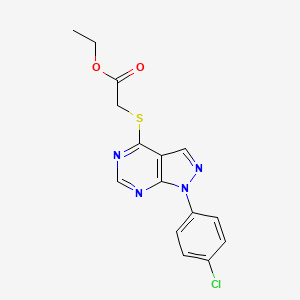 [1-(4-Chloro-phenyl)-1H-pyrazolo[3,4-d]pyrimidin-4-ylsulfanyl]-acetic acid ethyl ester