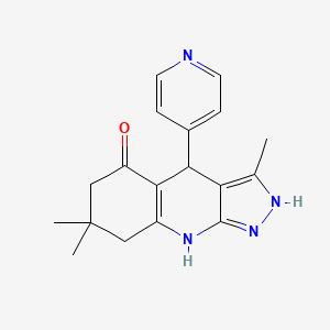 3,7,7-trimethyl-4-(4-pyridinyl)-2,4,6,7,8,9-hexahydro-5H-pyrazolo[3,4-b]quinolin-5-one