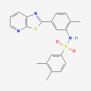 3,4-dimethyl-N-(2-methyl-5-(thiazolo[5,4-b]pyridin-2-yl)phenyl)benzenesulfonamide