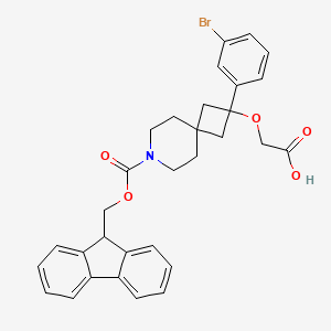 2-[[2-(3-Bromophenyl)-7-(9H-fluoren-9-ylmethoxycarbonyl)-7-azaspiro[3.5]nonan-2-yl]oxy]acetic acid