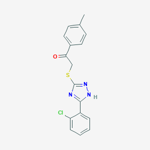 molecular formula C17H14ClN3OS B287872 2-{[3-(2-chlorophenyl)-1H-1,2,4-triazol-5-yl]sulfanyl}-1-(4-methylphenyl)ethanone 