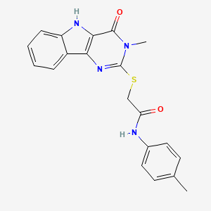 2-[(3-methyl-4-oxo-5H-pyrimido[5,4-b]indol-2-yl)thio]-N-(4-methylphenyl)acetamide