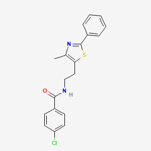 4-chloro-N-[2-(4-methyl-2-phenyl-1,3-thiazol-5-yl)ethyl]benzamide
