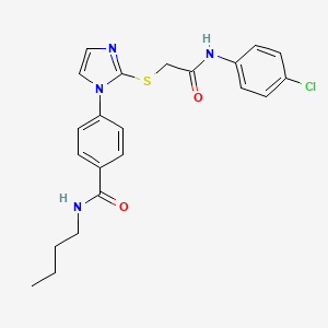 N-butyl-4-(2-((2-((4-chlorophenyl)amino)-2-oxoethyl)thio)-1H-imidazol-1-yl)benzamide