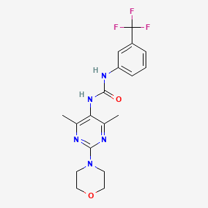 molecular formula C18H20F3N5O2 B2878734 1-(4,6-Dimethyl-2-morpholinopyrimidin-5-yl)-3-(3-(trifluoromethyl)phenyl)urea CAS No. 1797291-18-9