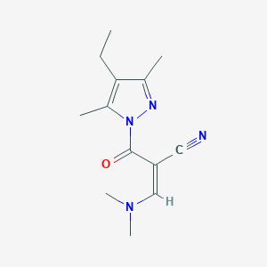 (Z)-3-(dimethylamino)-2-[(4-ethyl-3,5-dimethyl-1H-pyrazol-1-yl)carbonyl]-2-propenenitrile