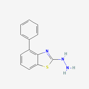 molecular formula C13H11N3S B2878739 2-Hydrazinyl-4-phenyl-1,3-benzothiazole CAS No. 1092306-39-2