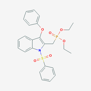 molecular formula C25H26NO6PS B287875 diethyl [3-phenoxy-1-(phenylsulfonyl)-1H-indol-2-yl]methylphosphonate 