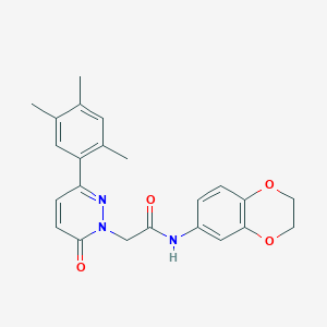 molecular formula C23H23N3O4 B2878753 N-(2,3-dihydro-1,4-benzodioxin-6-yl)-2-[6-oxo-3-(2,4,5-trimethylphenyl)pyridazin-1-yl]acetamide CAS No. 941992-14-9
