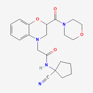 molecular formula C21H26N4O4 B2878755 N-(1-cyanocyclopentyl)-2-[2-(morpholine-4-carbonyl)-2,3-dihydro-1,4-benzoxazin-4-yl]acetamide CAS No. 879303-03-4