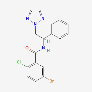 molecular formula C17H14BrClN4O B2878757 5-bromo-2-chloro-N-(1-phenyl-2-(2H-1,2,3-triazol-2-yl)ethyl)benzamide CAS No. 2034560-05-7