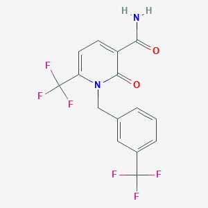 molecular formula C15H10F6N2O2 B2878767 2-oxo-6-(Trifluoromethyl)-1-(3-(trifluoromethyl)benzyl)-1,2-dihydro-3-pyridinecarboxamide CAS No. 338977-68-7