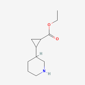 molecular formula C11H19NO2 B2878773 Ethyl 2-piperidin-3-ylcyclopropane-1-carboxylate CAS No. 2121086-59-5
