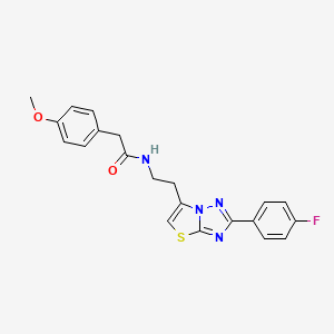 molecular formula C21H19FN4O2S B2878774 N-(2-(2-(4-fluorophenyl)thiazolo[3,2-b][1,2,4]triazol-6-yl)ethyl)-2-(4-methoxyphenyl)acetamide CAS No. 894026-31-4