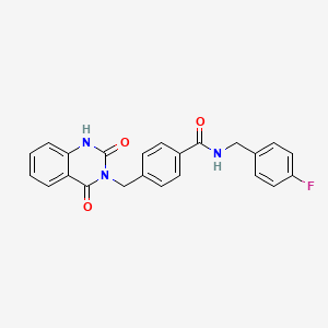 molecular formula C23H18FN3O3 B2878775 4-[(2,4-dioxo-1H-quinazolin-3-yl)methyl]-N-[(4-fluorophenyl)methyl]benzamide CAS No. 958613-50-8