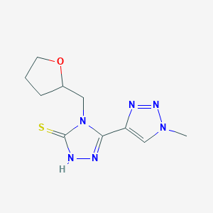 molecular formula C10H14N6OS B2878780 3-(1-methyl-1H-1,2,3-triazol-4-yl)-4-[(oxolan-2-yl)methyl]-4,5-dihydro-1H-1,2,4-triazole-5-thione CAS No. 2319841-23-9