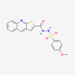 molecular formula C19H15N3O4S2 B2878781 4-methoxy-N'-(thieno[2,3-b]quinolin-2-ylcarbonyl)benzenesulfonohydrazide CAS No. 692260-16-5