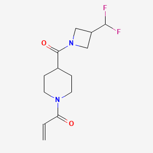 molecular formula C13H18F2N2O2 B2878782 1-[4-[3-(Difluoromethyl)azetidine-1-carbonyl]piperidin-1-yl]prop-2-en-1-one CAS No. 2361749-34-8