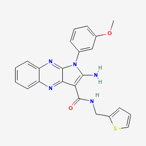 molecular formula C23H19N5O2S B2878787 2-amino-1-(3-methoxyphenyl)-N-(thiophen-2-ylmethyl)-1H-pyrrolo[2,3-b]quinoxaline-3-carboxamide CAS No. 843635-71-2
