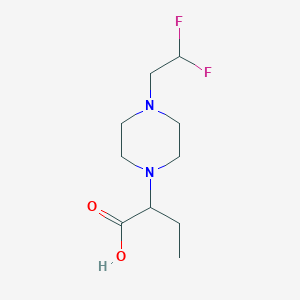molecular formula C10H18F2N2O2 B2878795 2-[4-(2,2-Difluoroethyl)piperazin-1-yl]butanoic acid CAS No. 1869109-38-5