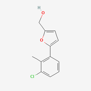 molecular formula C12H11ClO2 B2878796 [5-(3-Chloro-2-methylphenyl)furan-2-yl]methanol CAS No. 443289-37-0