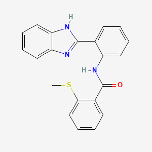 molecular formula C21H17N3OS B2878797 N-(2-(1H-benzo[d]imidazol-2-yl)phenyl)-2-(methylthio)benzamide CAS No. 896346-41-1