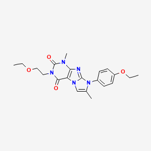 molecular formula C21H25N5O4 B2878798 3-(2-ethoxyethyl)-8-(4-ethoxyphenyl)-1,7-dimethyl-1H-imidazo[2,1-f]purine-2,4(3H,8H)-dione CAS No. 877644-15-0