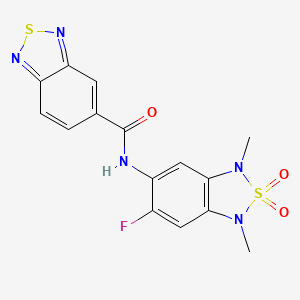 molecular formula C15H12FN5O3S2 B2878801 N-(6-fluoro-1,3-dimethyl-2,2-dioxido-1,3-dihydrobenzo[c][1,2,5]thiadiazol-5-yl)benzo[c][1,2,5]thiadiazole-5-carboxamide CAS No. 2034403-57-9
