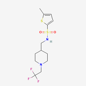 molecular formula C13H19F3N2O2S2 B2878803 5-Methyl-N-[[1-(2,2,2-trifluoroethyl)piperidin-4-yl]methyl]thiophene-2-sulfonamide CAS No. 2319804-13-0