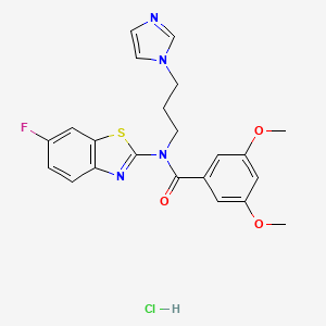 N-(3-(1H-imidazol-1-yl)propyl)-N-(6-fluorobenzo[d]thiazol-2-yl)-3,5-dimethoxybenzamide hydrochloride