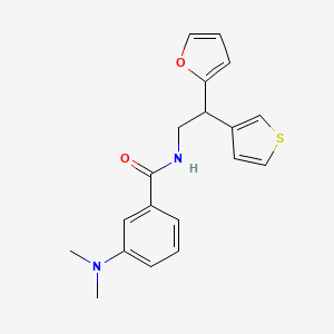 molecular formula C19H20N2O2S B2878820 3-(dimethylamino)-N-[2-(furan-2-yl)-2-(thiophen-3-yl)ethyl]benzamide CAS No. 2097883-90-2