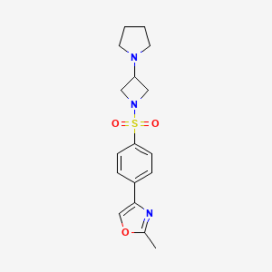 molecular formula C17H21N3O3S B2878821 2-Methyl-4-[4-(3-pyrrolidin-1-ylazetidin-1-yl)sulfonylphenyl]-1,3-oxazole CAS No. 2320537-46-8