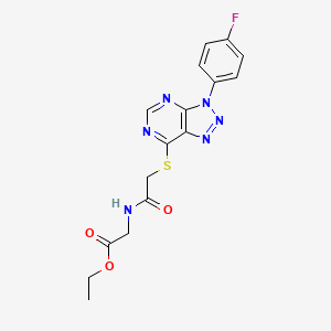 ethyl 2-(2-((3-(4-fluorophenyl)-3H-[1,2,3]triazolo[4,5-d]pyrimidin-7-yl)thio)acetamido)acetate