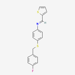 N-{4-[(4-fluorobenzyl)sulfanyl]phenyl}-N-(2-thienylmethylene)amine