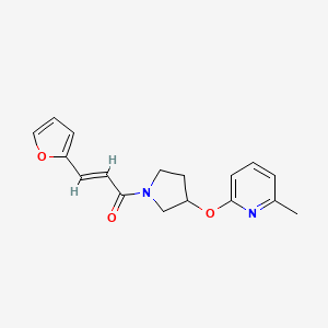 molecular formula C17H18N2O3 B2878824 (E)-3-(furan-2-yl)-1-(3-((6-methylpyridin-2-yl)oxy)pyrrolidin-1-yl)prop-2-en-1-one CAS No. 1904632-23-0