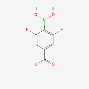 molecular formula C8H7BF2O4 B2878826 4-Methoxycarbonyl-2,6-difluorophenylboronic acid CAS No. 2022984-58-1