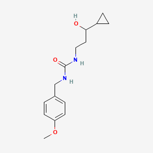molecular formula C15H22N2O3 B2878827 1-(3-Cyclopropyl-3-hydroxypropyl)-3-(4-methoxybenzyl)urea CAS No. 1396854-08-2