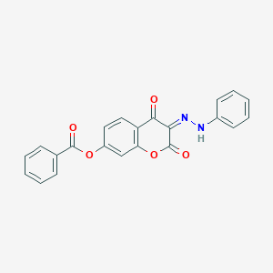 molecular formula C22H14N2O5 B287883 [(3Z)-2,4-dioxo-3-(phenylhydrazinylidene)chromen-7-yl] benzoate 
