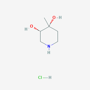 molecular formula C6H14ClNO2 B2878831 (3S,4R)-4-Methylpiperidine-3,4-diol;hydrochloride CAS No. 2416219-40-2