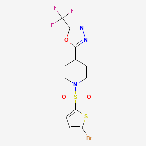 2-(1-((5-Bromothiophen-2-yl)sulfonyl)piperidin-4-yl)-5-(trifluoromethyl)-1,3,4-oxadiazole
