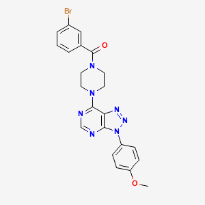 molecular formula C22H20BrN7O2 B2878834 (3-bromophenyl)(4-(3-(4-methoxyphenyl)-3H-[1,2,3]triazolo[4,5-d]pyrimidin-7-yl)piperazin-1-yl)methanone CAS No. 920412-78-8