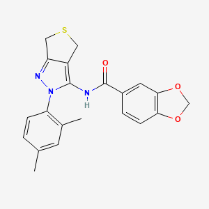 molecular formula C21H19N3O3S B2878839 N-[2-(2,4-dimethylphenyl)-4,6-dihydrothieno[3,4-c]pyrazol-3-yl]-1,3-benzodioxole-5-carboxamide CAS No. 476458-31-8