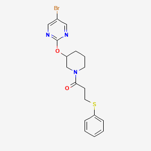 molecular formula C18H20BrN3O2S B2878845 1-(3-((5-Bromopyrimidin-2-yl)oxy)piperidin-1-yl)-3-(phenylthio)propan-1-one CAS No. 2034529-62-7